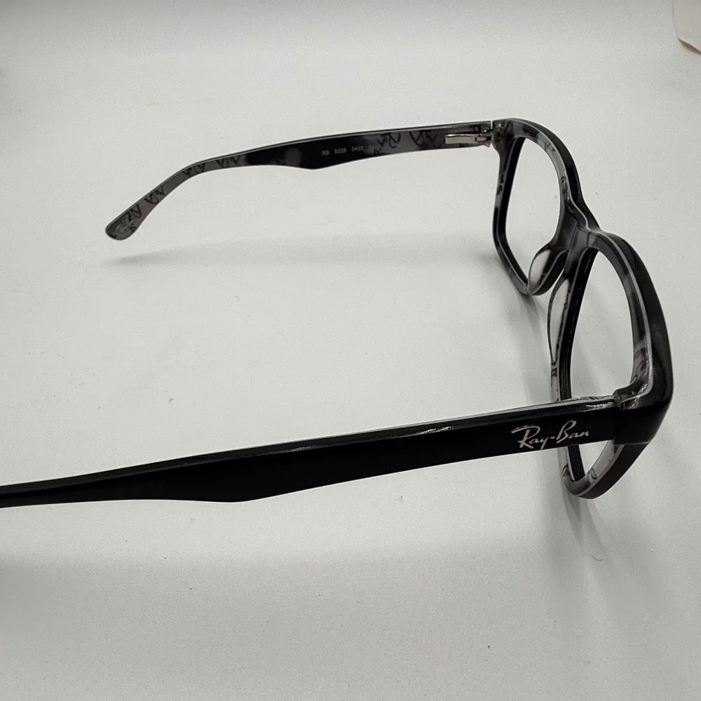 Ray-Ban RB 5228 5405 Eyeglasses Frames Matte Black Grey Script Logo‎ 53-17-140